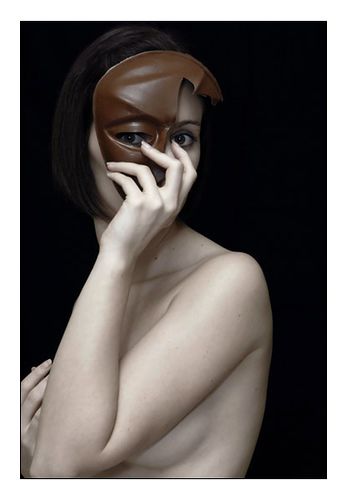 Donna maschera di cioccolato